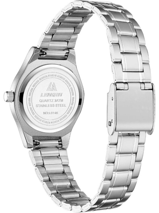 Ln Lenqin Women\'s All Silver Stainless Steel Band Waterproof Quartz Wrist Watch main image 7